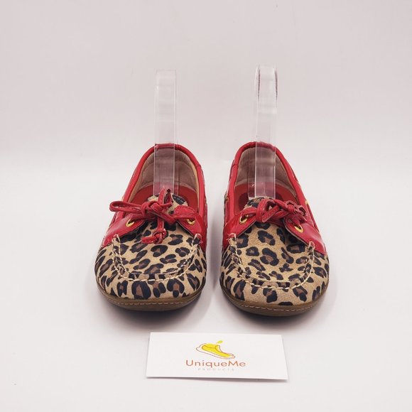 Sperry Leopard print Red Flats A864 - Picture 2 of 7